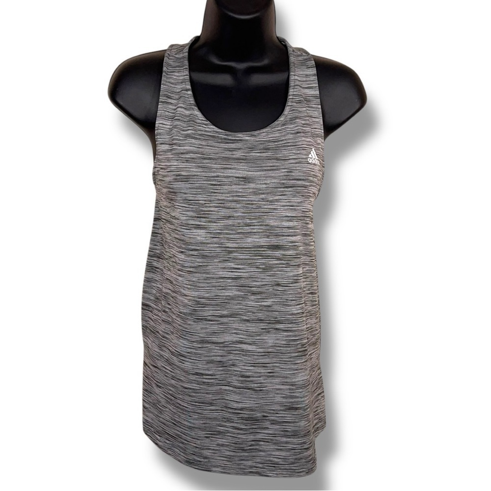 Medium Adidas Grey Sleeveless Athletic Tank Activewear Stretch Climalite